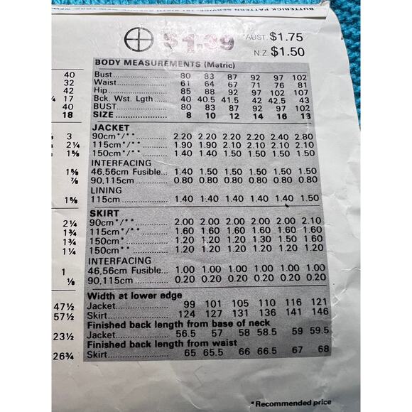 Butterick Sewing pattern 5063 suit blazer A line skirt size 8 10 - Picture 6 of 6